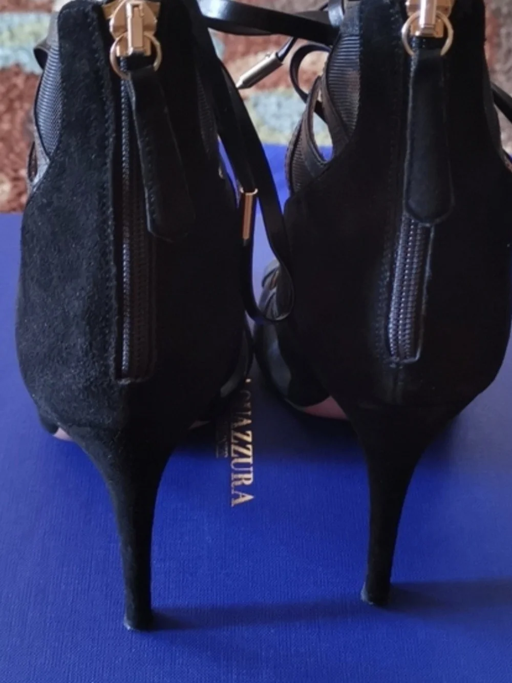 Aquazzura Black Lace-Up Caged Stiletto Sandal - Picture 6 of 11